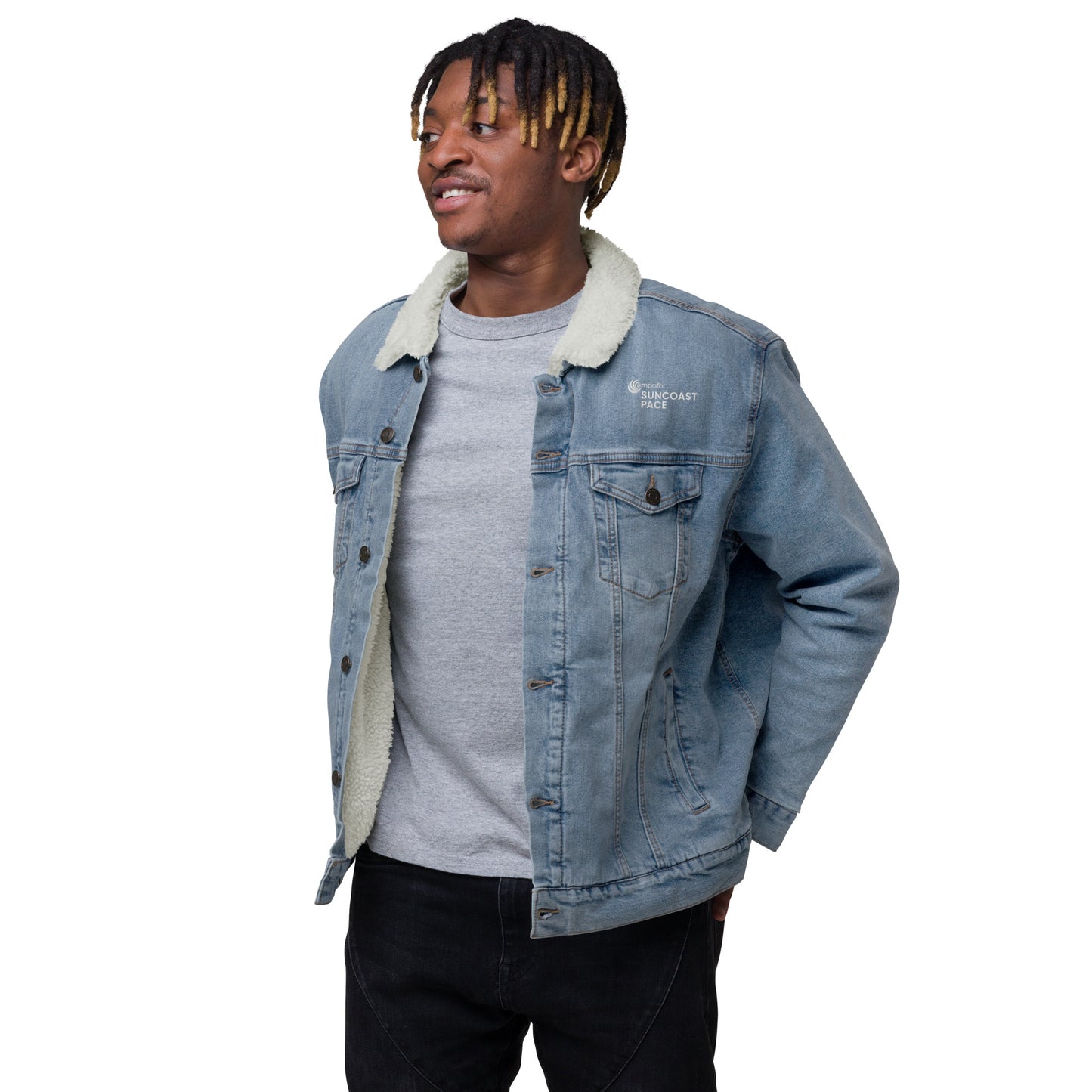 Unisex denim sherpa jacket - Suncoast PACE