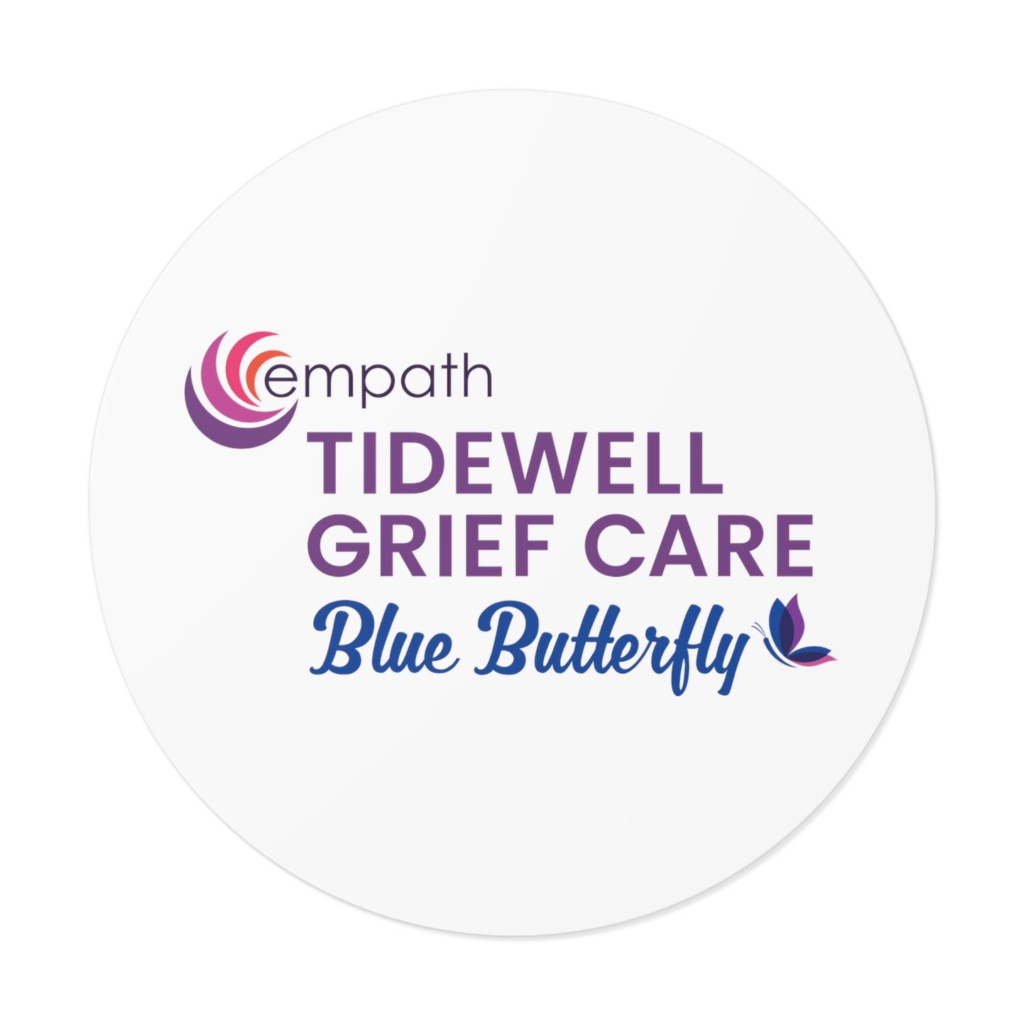 Round Vinyl Stickers - Tidewell Blue Butterfly