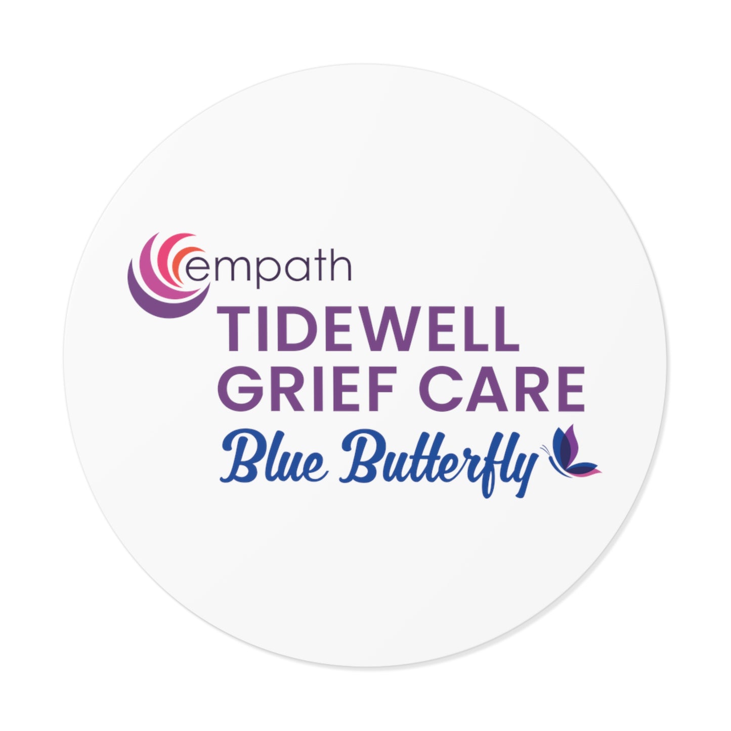 Round Vinyl Stickers - Tidewell Blue Butterfly