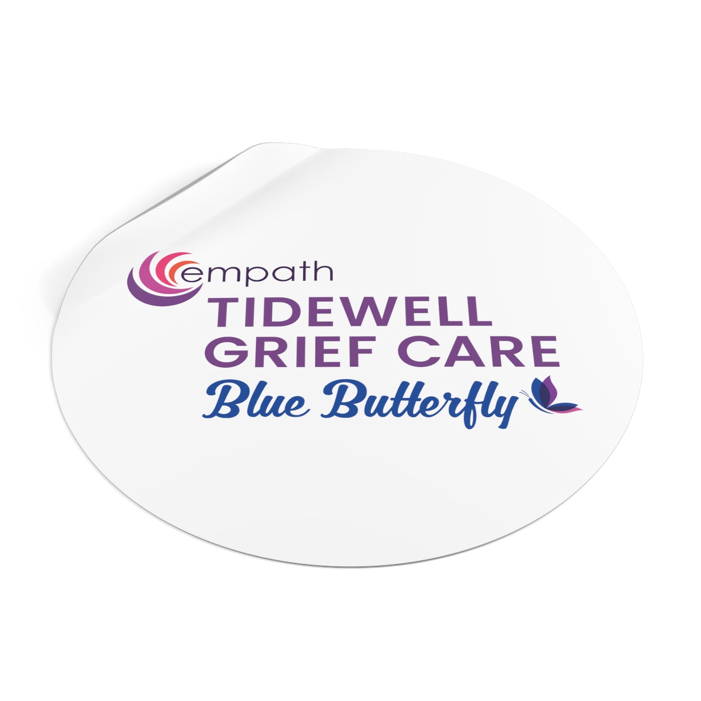 Round Vinyl Stickers - Tidewell Blue Butterfly