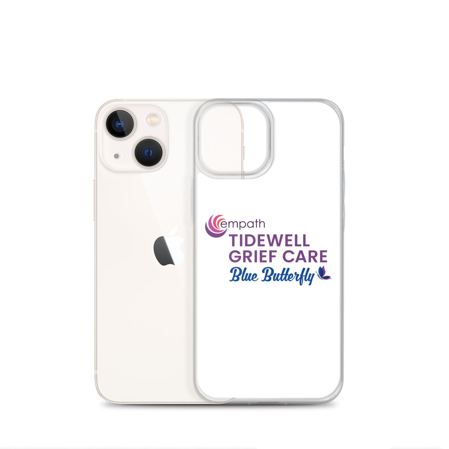 Clear Case for iPhone® - Tidewell Blue Butterfly