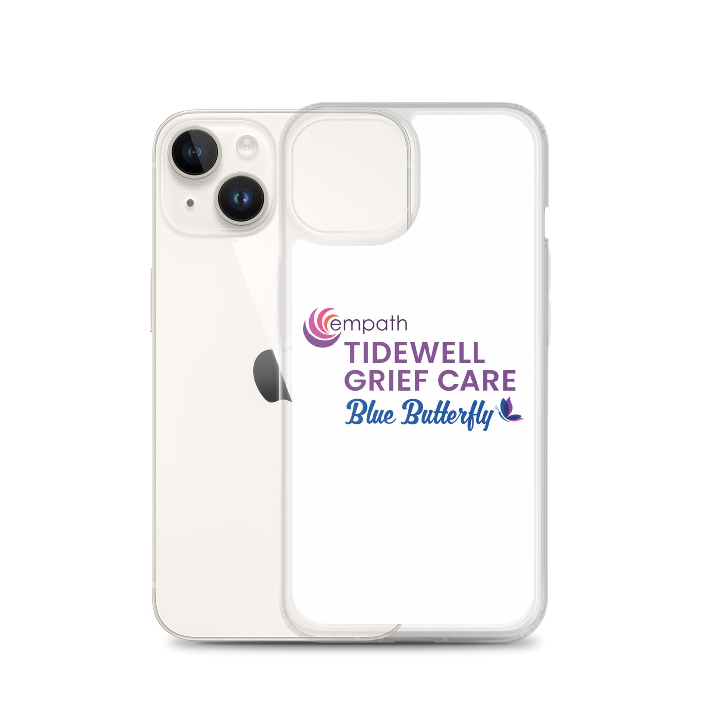 Clear Case for iPhone® - Tidewell Blue Butterfly