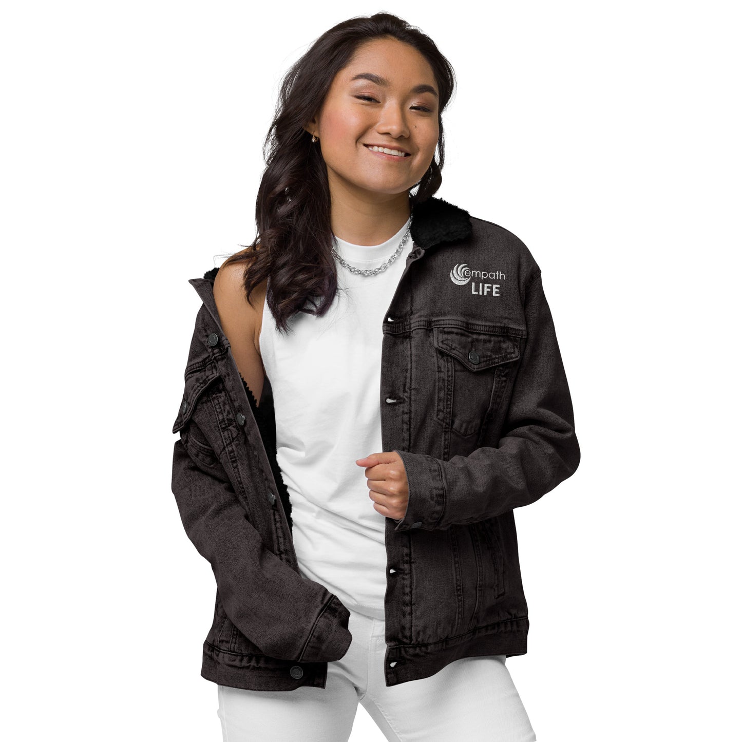 Unisex denim sherpa jacket - Empath Life