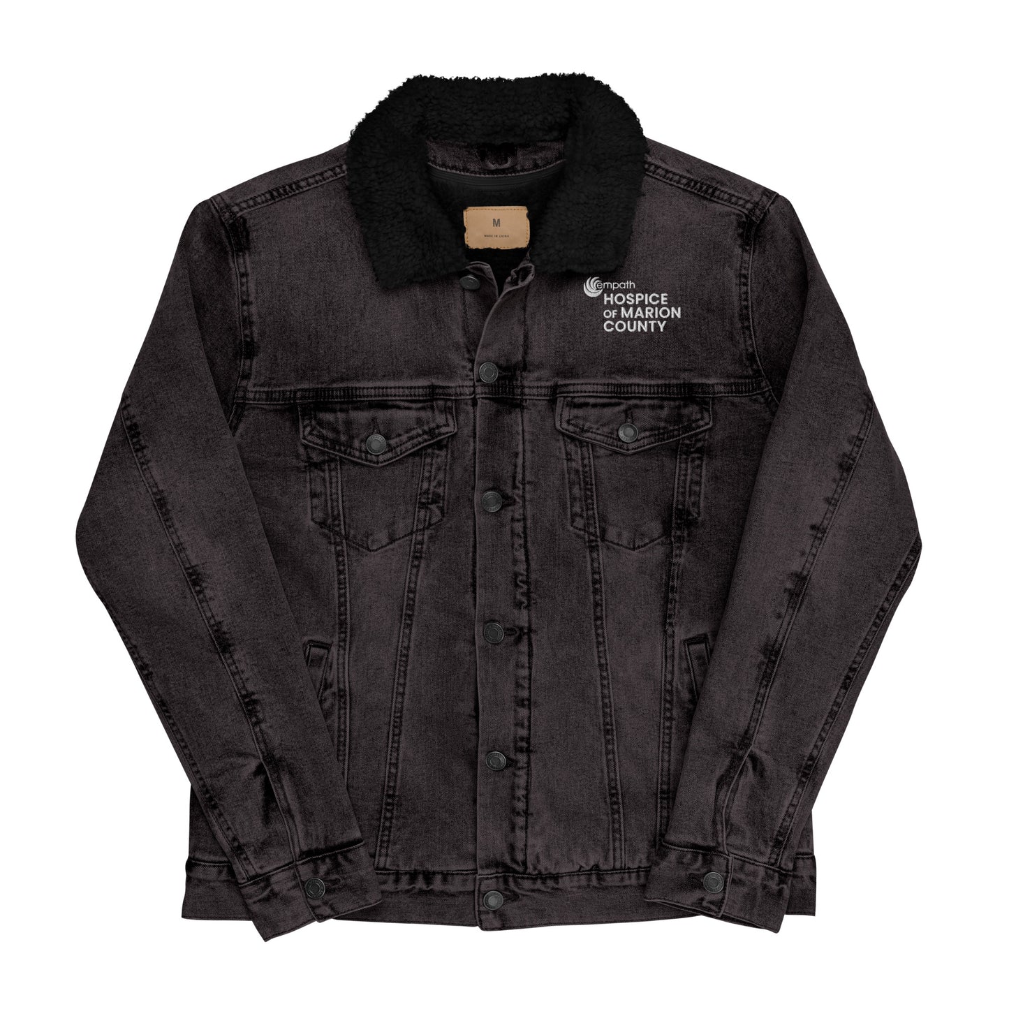 Unisex denim sherpa jacket - Hospice of Marion County