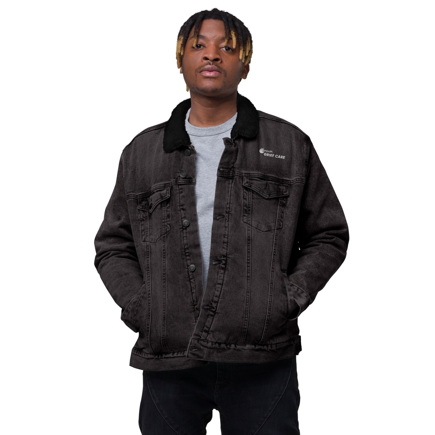 Unisex denim sherpa jacket - Empath Grief Care