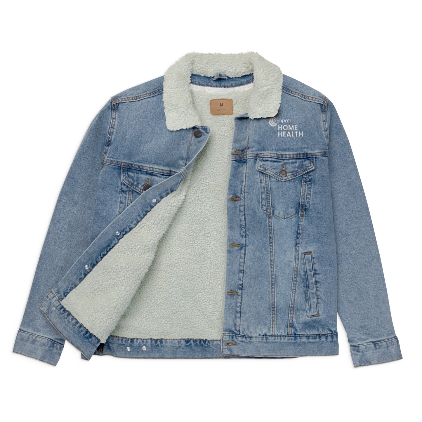 Unisex denim sherpa jacket - Empath Home Health