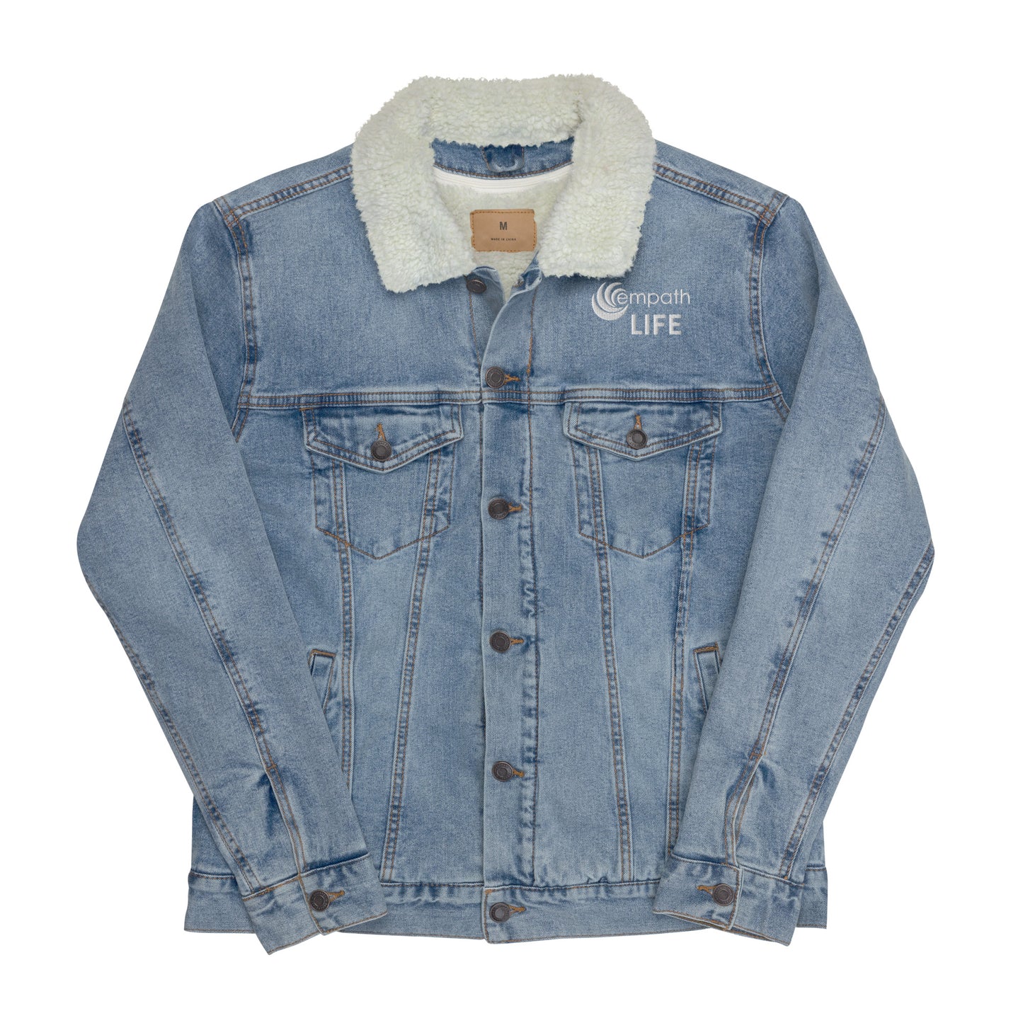 Unisex denim sherpa jacket - Empath Life