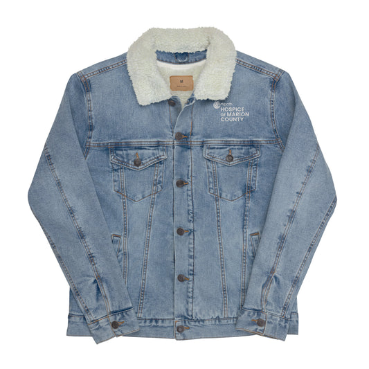 Unisex denim sherpa jacket - Hospice of Marion County