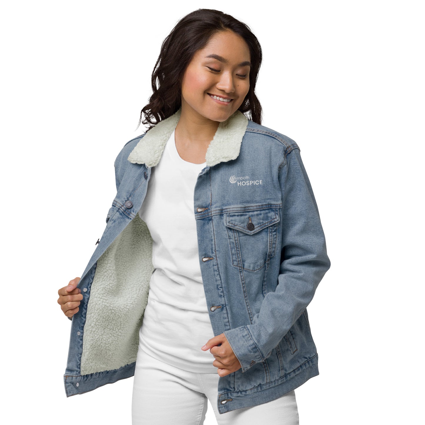 Unisex denim sherpa jacket - Empath Hospice